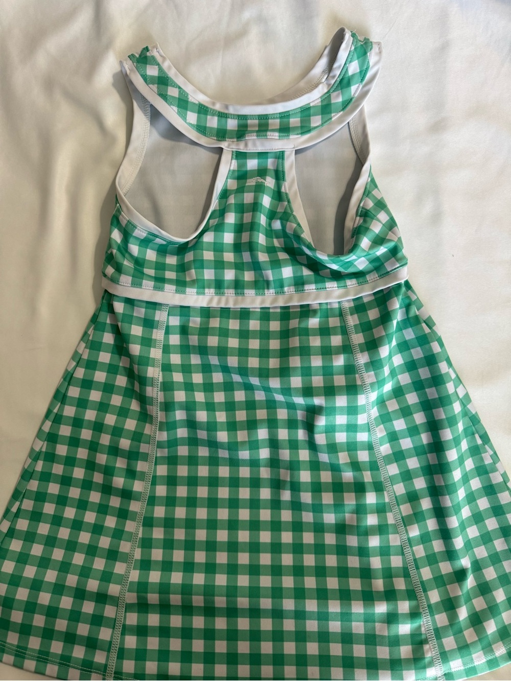 Tommy Bahama Green and White Gingham Active Tank